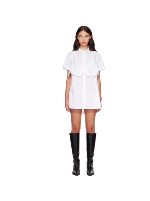 sacai White Poplin Minidress