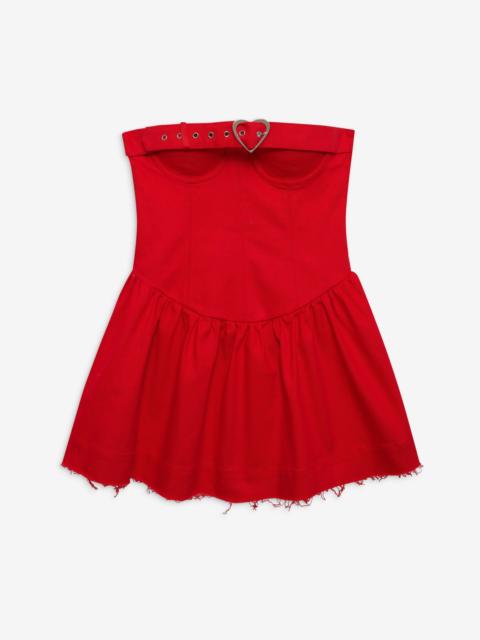 For Love & Lemons Lipstick Denim Mini Dress