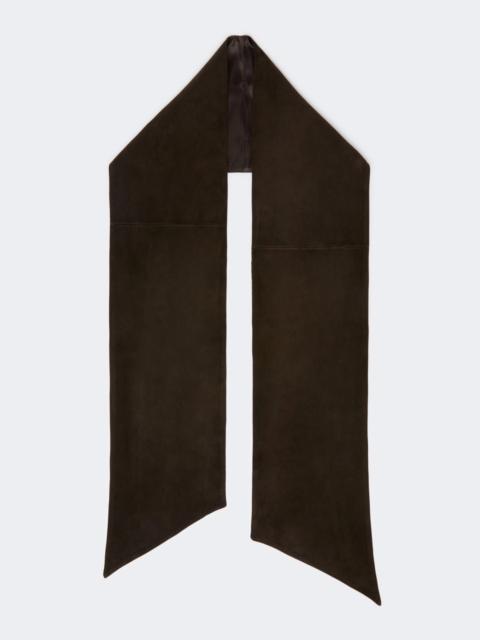 Max Mara COMUNE Suede scarf - DARK BROWN