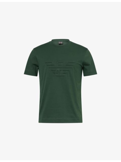 EMPORIO ARMANI Eagle Logo-Embroidered Cotton T-Shirt&nbsp;