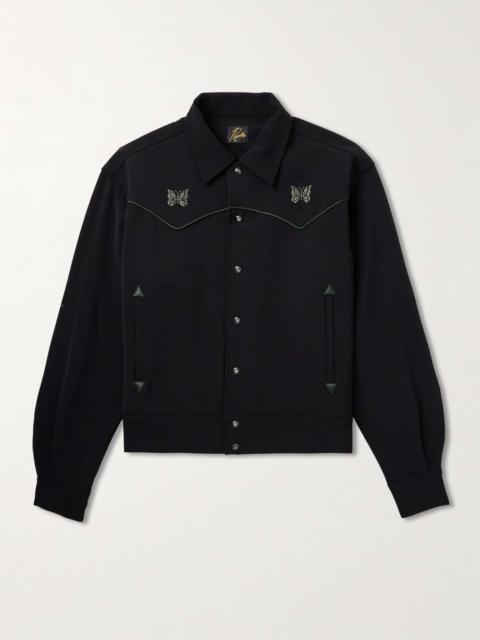 NEEDLES Piping Cowboy Logo-Embroidered Satin-Trimmed Woven Jacket