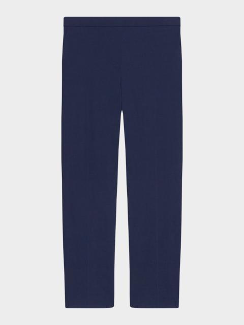 Theory Treeca Good Linen Cropped Pull-On Ankle Pants