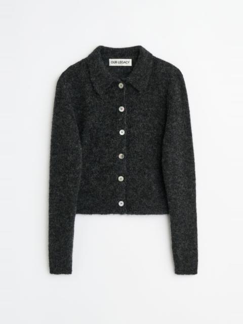 Our Legacy Mazzy Polo Charcoal Melange Fuzzy Alpaca