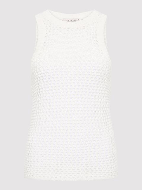 ST. AGNI Cotton Crochet Tank - Off White