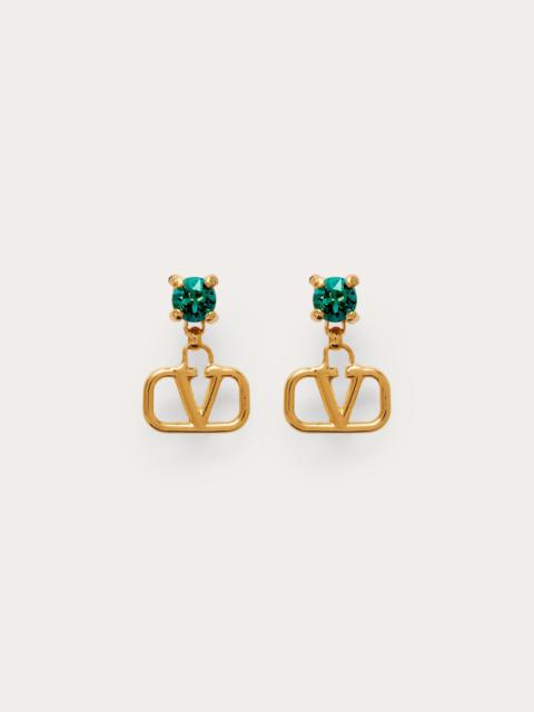 VLOGO SIGNATURE EARRINGS IN METAL AND SWAROVSKI® CRYSTALS