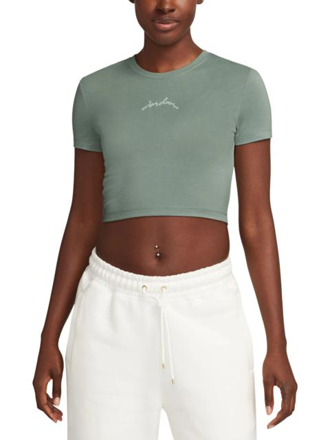 Slim Fit Baby Tee in Jade Smoke/Barely Green