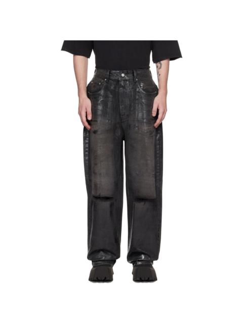 Black Foil Coated Jeans