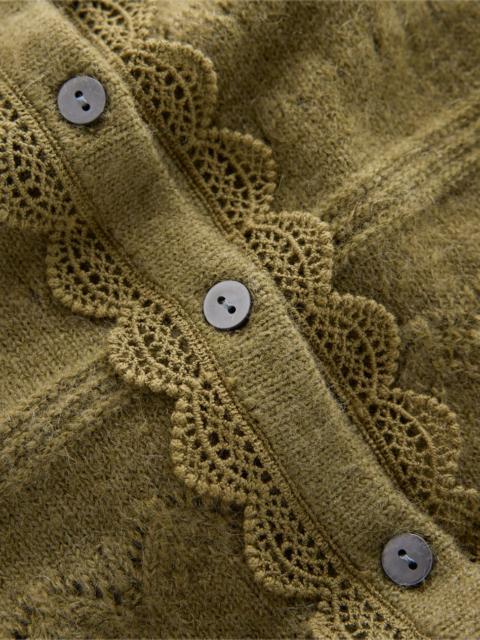BODEN Leticia Lace Trim Cardigan-Woodland Green