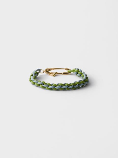 Prada Braided nappa leather bracelet with metal ornament