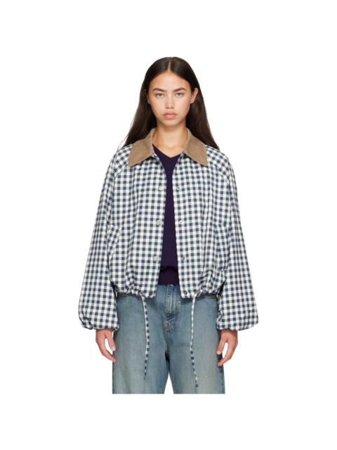 Barbour Blue & White Ovingham Gingham Casual Jacket