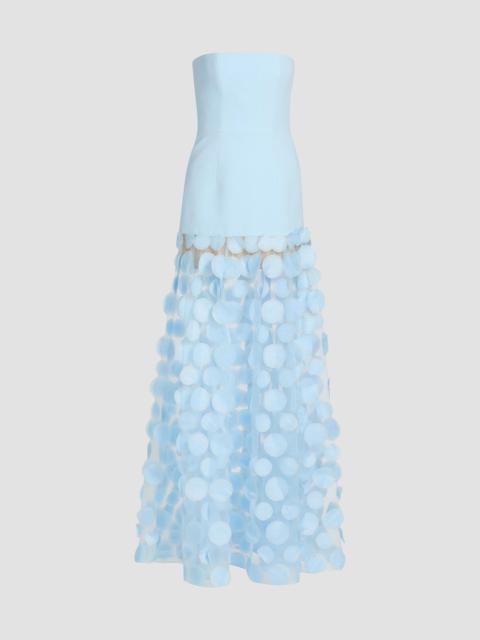 BRONX BANCO Women's Harper Strapless Circular Applique Gown - Powder Blue