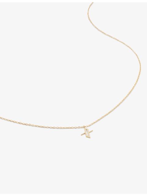 MONICA VINADER Small letter X 14ct yellow-gold pendant necklace