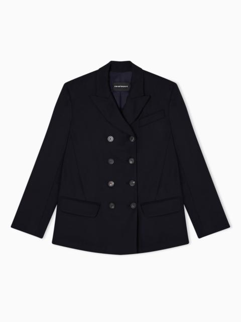 EMPORIO ARMANI DOUBLE-BREASTED JACKET IN FLUID WOOL