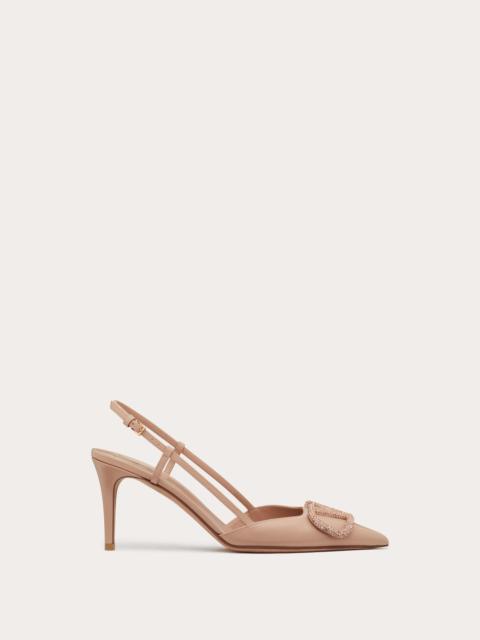 VLOGO SIGNATURE SLINGBACK PUMP IN CALFSKIN LEATHER 80MM