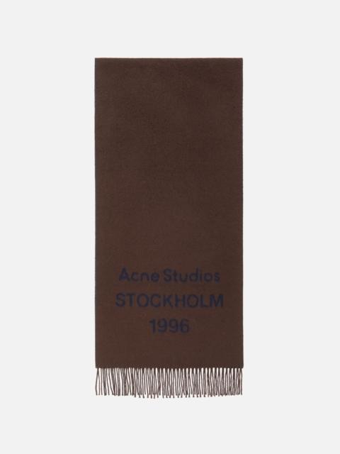 Acne Studios Wool logo scarf - Wide - Brown/blue