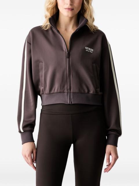 GUESS USA logo-embroidered side-stripe jacket