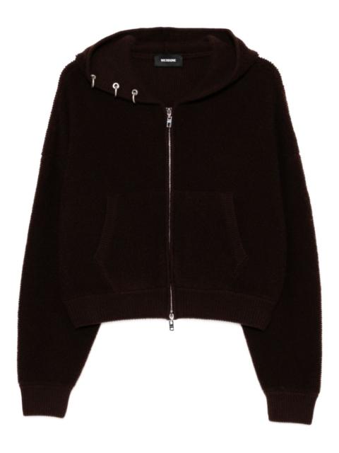 We11done boucle zip-up hoodie