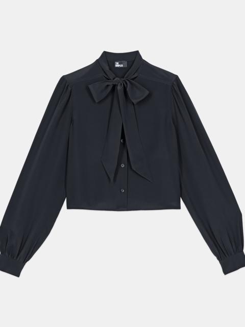 The Kooples SHORT BLACK SILK SHIRT