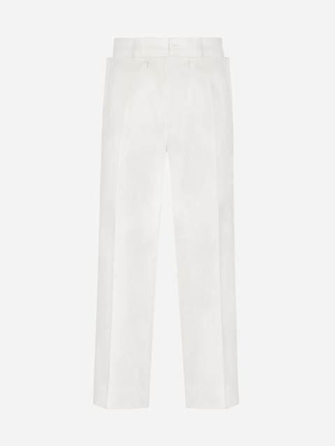 Sailor-style stretch cotton pants