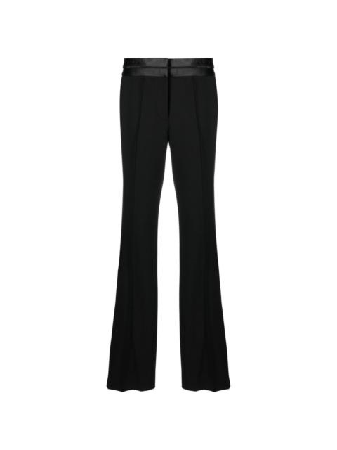 satin-trimmed bootcut trousers