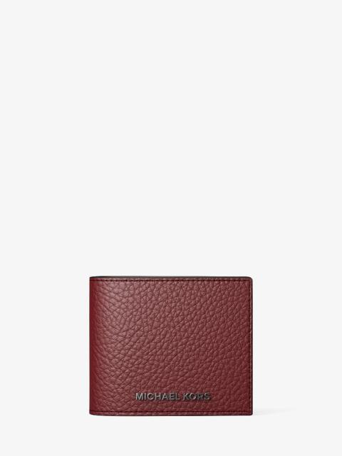 MICHAEL KORS Hudson Pebbled Leather Billfold Wallet