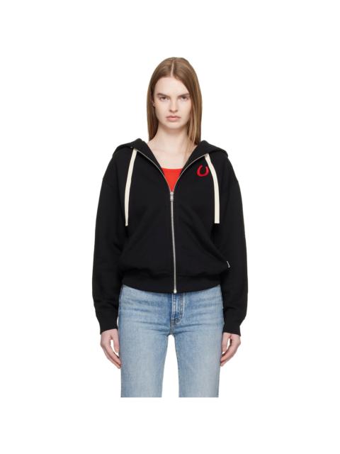 Jil Sander Black Cotton Terry Zip-Up Hoodie
