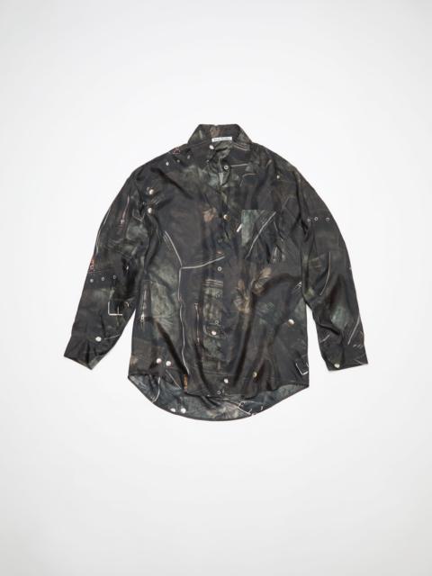 Silk print shirt - Faded black