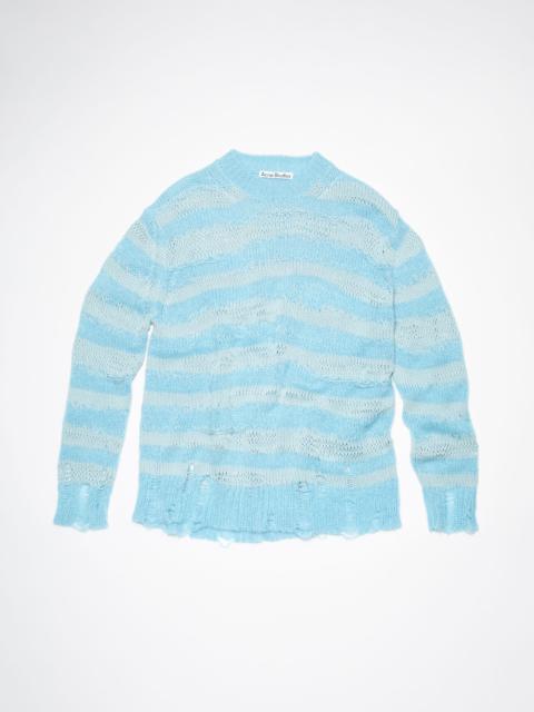 Acne Studios Distressed stripe jumper - Sky blue/powder blue