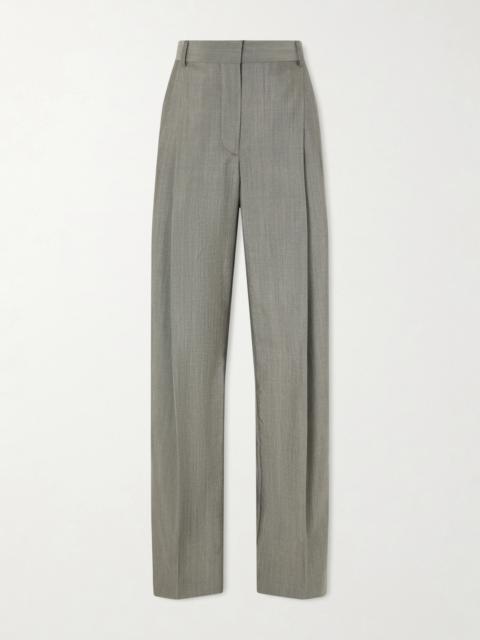 Stella McCartney Pleated Wool-blend Straight-leg Pants