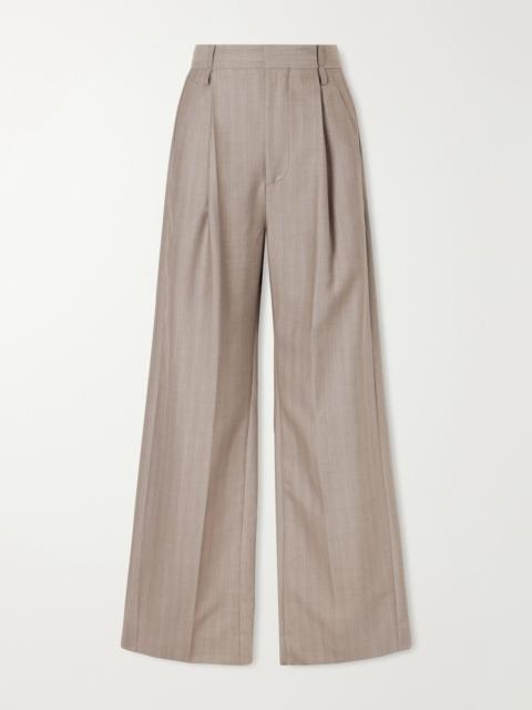 Victoria Beckham Pleated Wool Wide-leg Pants