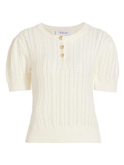 DEREK LAM 10 CROSBY Women's Shea Mixed-Stitch Puff-Sleeve Sweater - Ivory