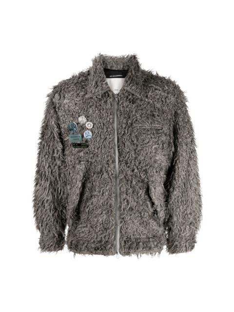 Song for the Mute pain-splatter faux-shearling jacket