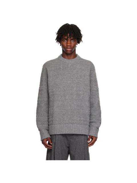 ADER error Gray Oversized Sweater
