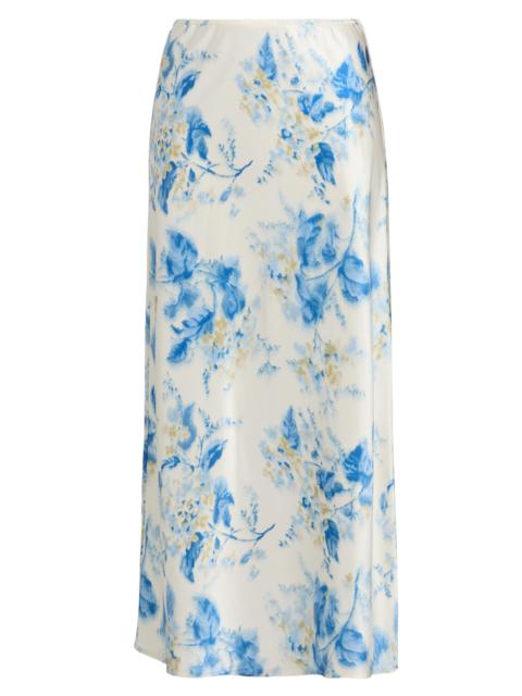 Reformation Women's Layla Floral Silk Midi-skirt - Misty Morning