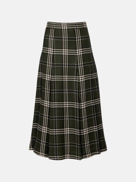 EMILIA WICKSTEAD Kensie checked wool-blend midi skirt