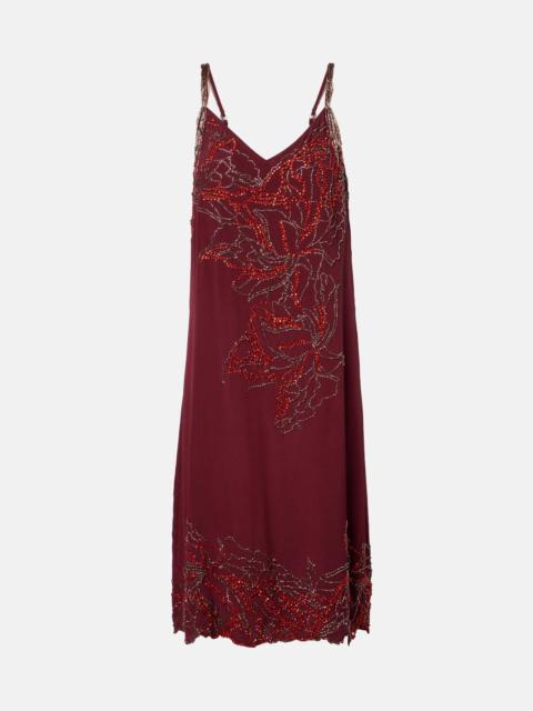 Dries Van Noten Beaded silk slip dress