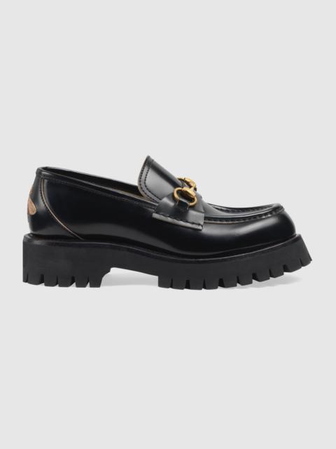 Women's leather lug sole loafer