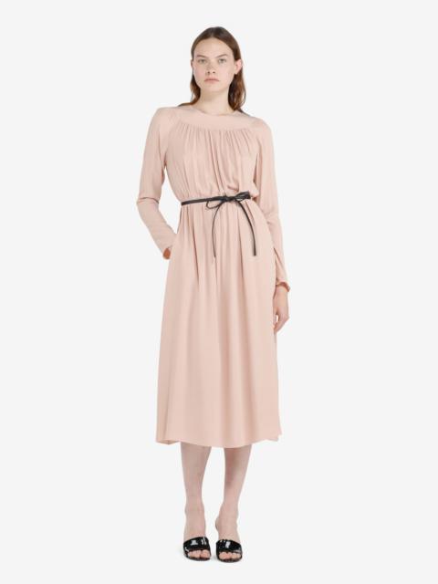GATHERED BELTED DRESS