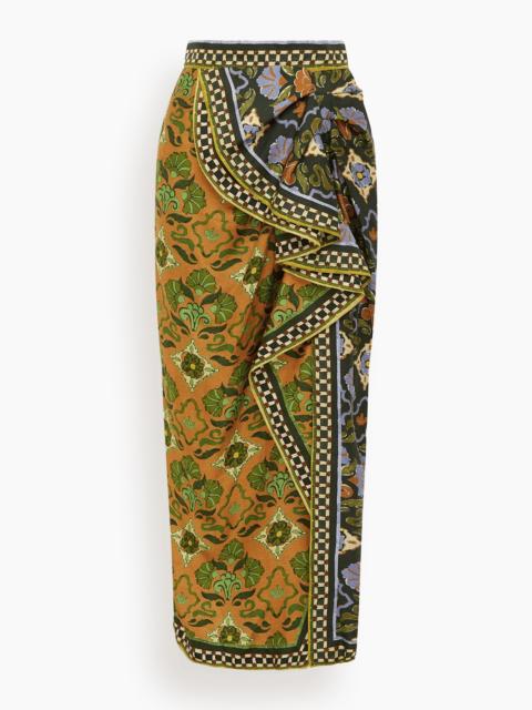 ALÉMAIS Cece Spliced Silk Skirt in Multi