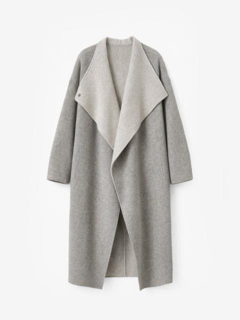 The Frankie Shop Leroy Reversible Funnel Neck Wool Coat - Beige