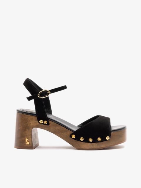 Larroudé Willow Sandal Black Suede