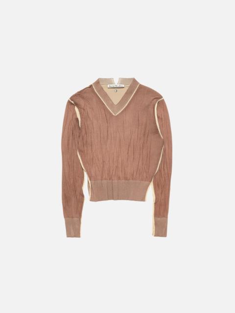 Acne Studios Wrinkled v-neck sweater - Old pink