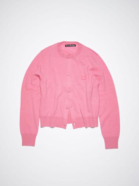 Wool crew neck cardigan - Bubble Pink