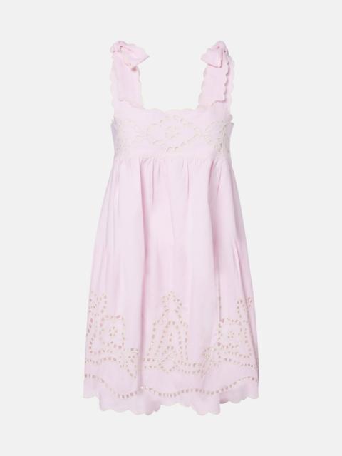 juliet dunn Broderie anglaise cotton minidress