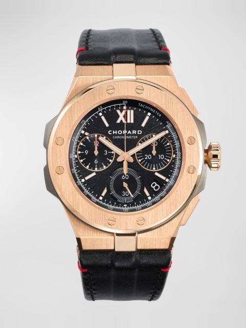 Chopard 44mm Alpine Eagle XL Chrono Watch with Leather Strap, Black
