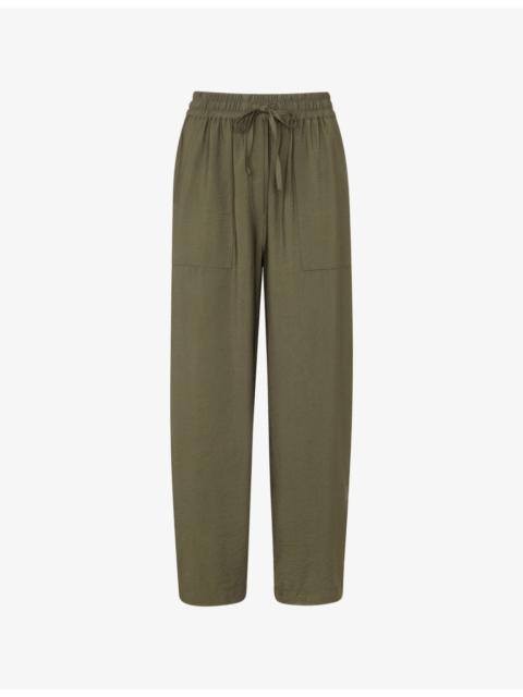 WHISTLES Tie-Waist Straight-Leg Woven Trousers