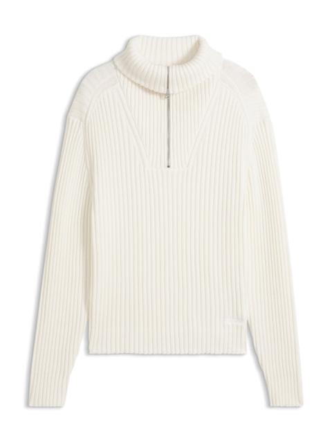 HUGO RELAXED-FIT SWEATER IN RIBBED COTTON WITH ZIPPER NECK