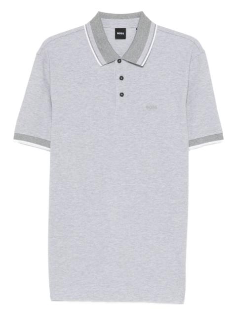 BOSS buttoned trim polo shirt