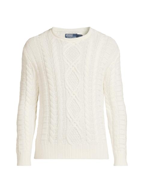 Polo Ralph Lauren Men's Aran-Knit Cotton Rollneck Sweater - Deckwash White