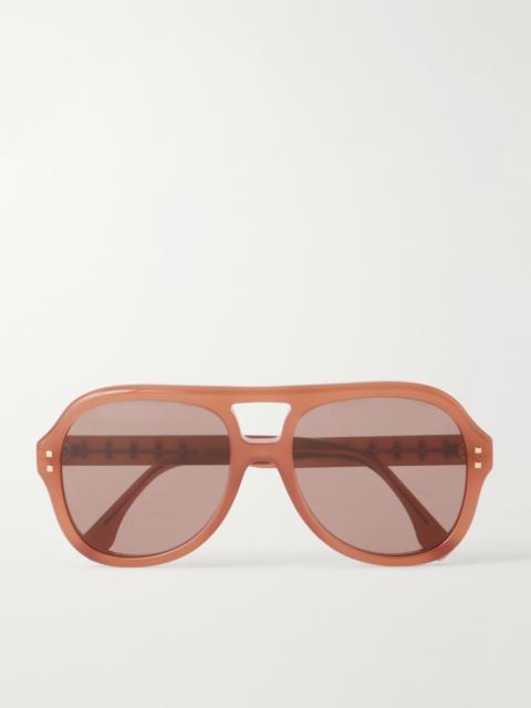 FENDI Five Sisters aviator-style acetate sunglasses Brown